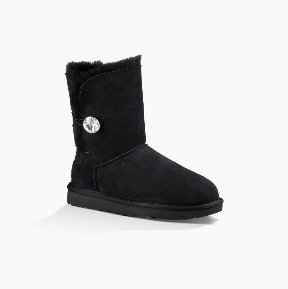 UGG Bailey Button Bling Black Boots for Women (BXJW97804)